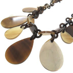 Hermes Large Horn Necklace Teardrop Buffalo Silver 925 Brown 1458 — view 3