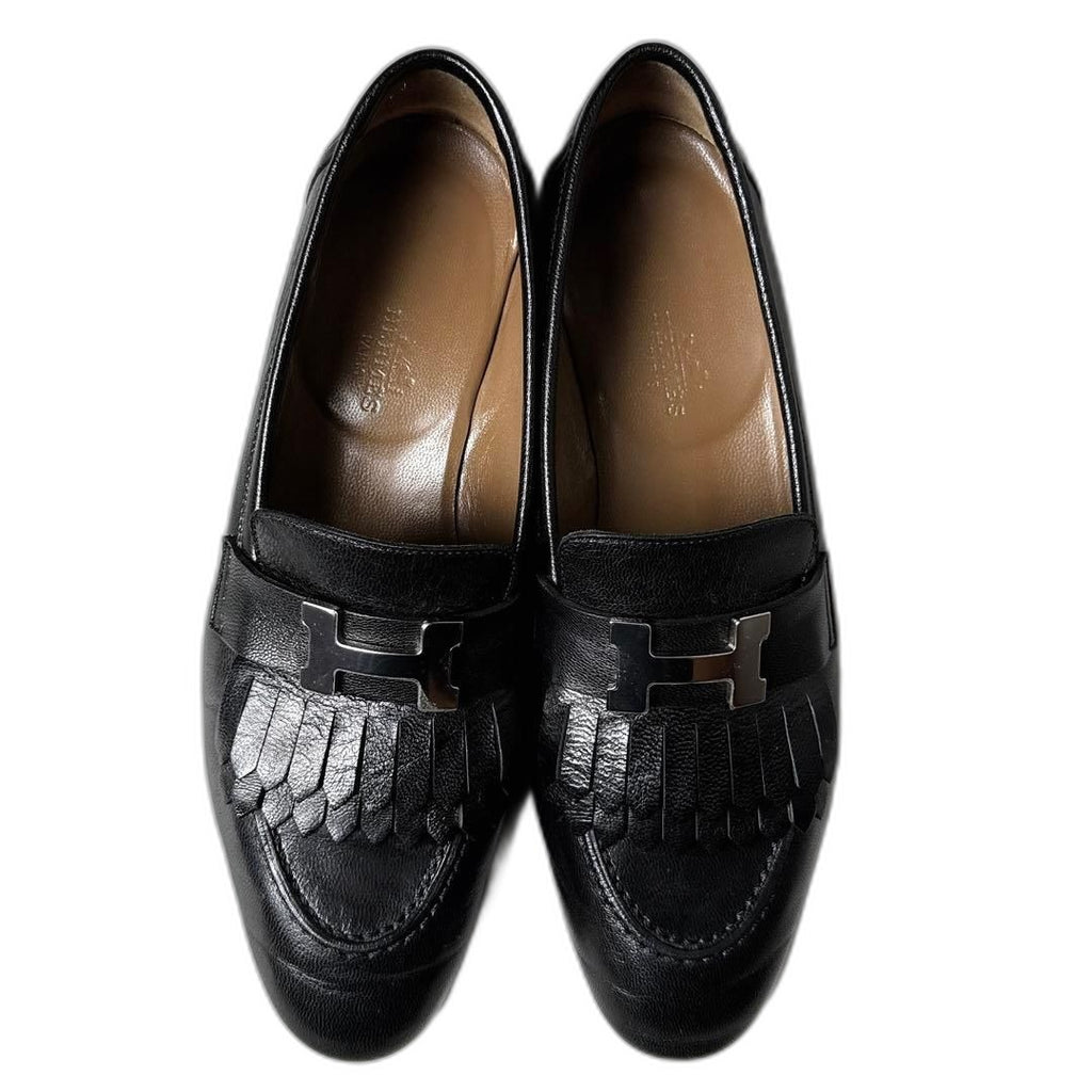 Hermes Moccasin Royale Loafers 37 Black — view 2