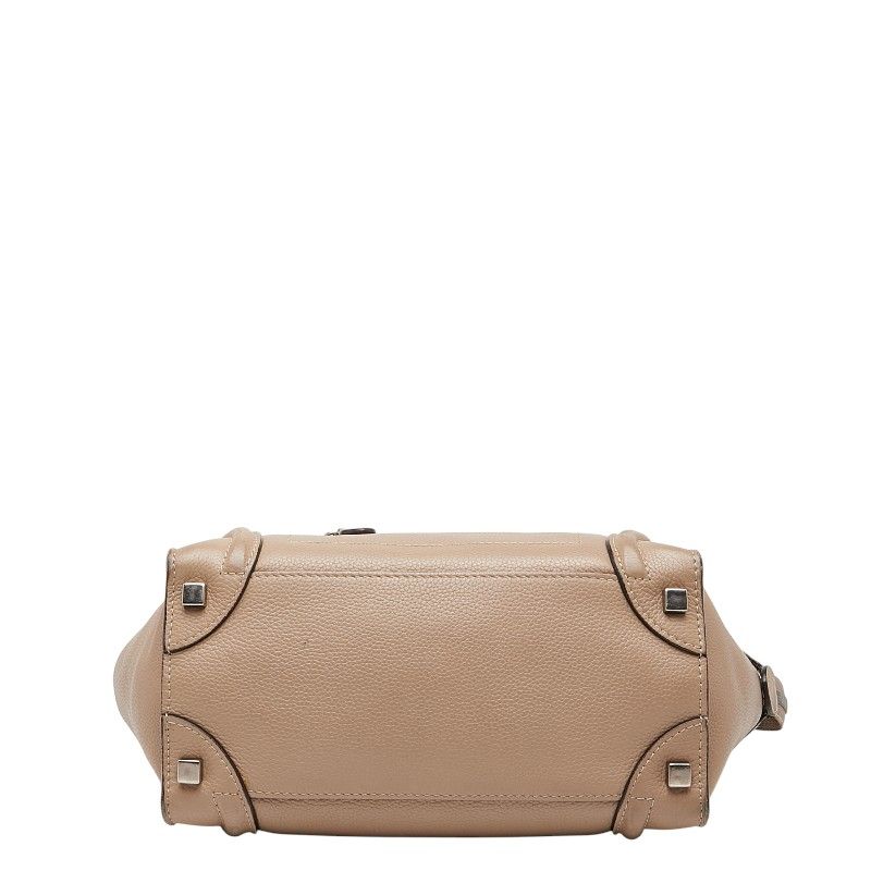 Celine Luggage Micro Shopper Beige Leather — view 3
