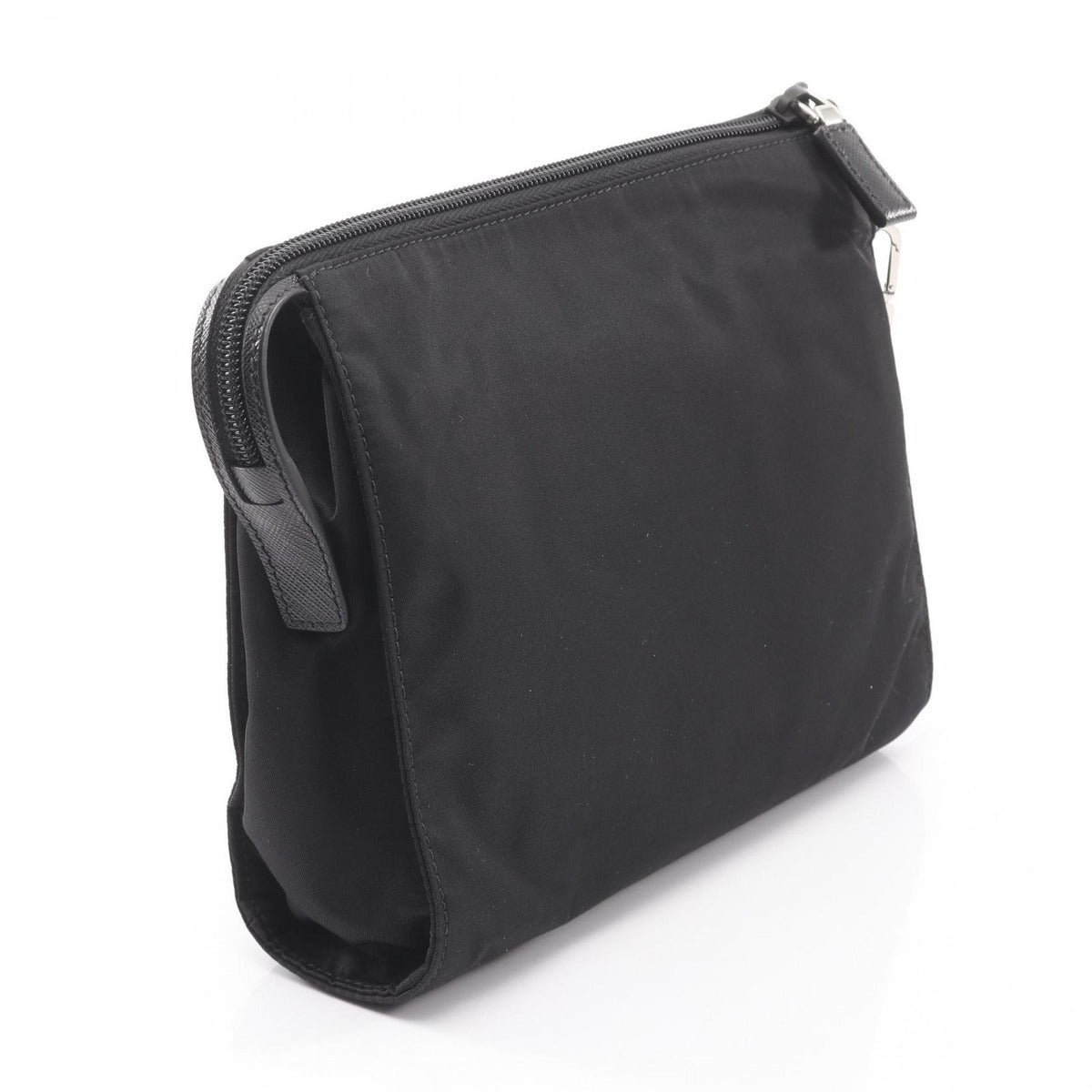 Prada Clutch Re-Nylon Nesetessuto Saffiano Black Nylon Leather — view 2