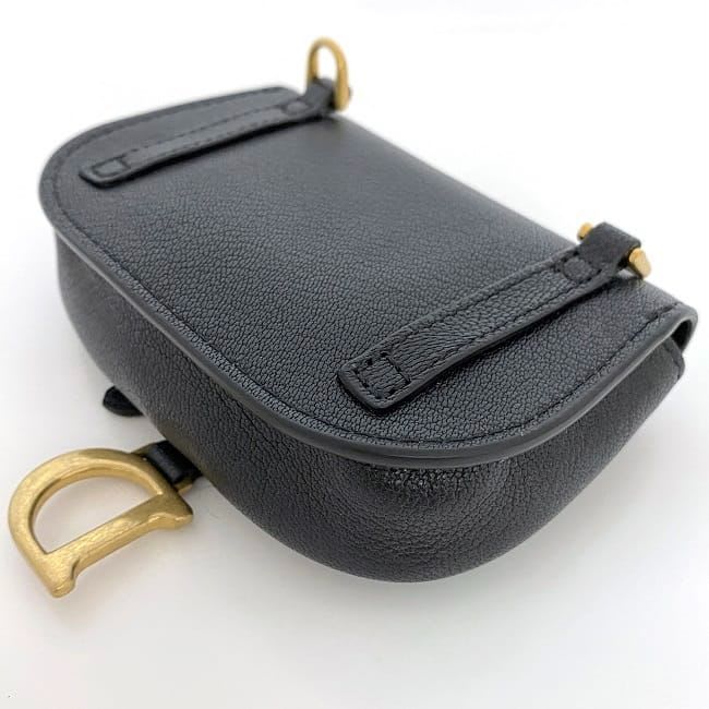 Christian Dior Chain Mini Pouch Black Saddle — view 5