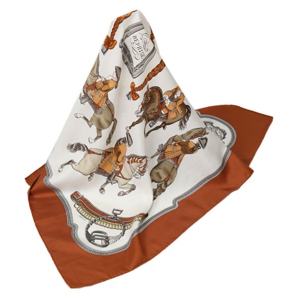 Hermes Carre 90 Scarf Rider Reprise Brown — view 2