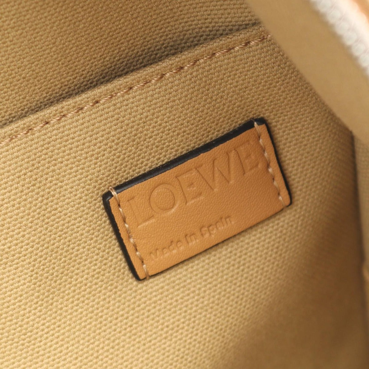 Loewe Backpack Round Beige Canvas Leather — view 4