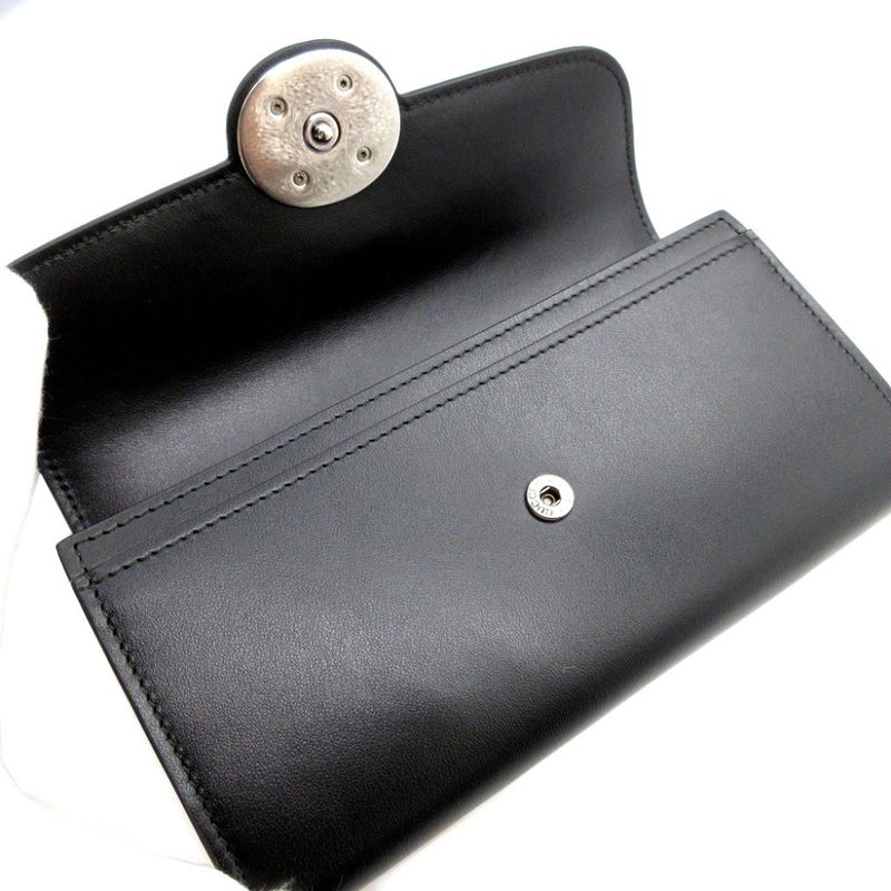 Gucci Minijohn Double Leather Black Bifold Long Wallet 0140 — view 4