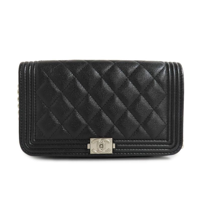 Chanel Boy Phone Case Ap3013 Shoulder Bag Black Caviar Leather — view 2