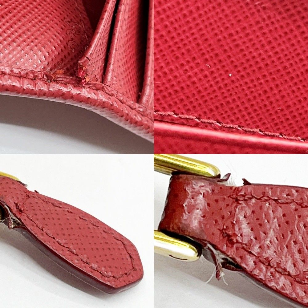 Prada Long Wallet Leather 1 Ml029 Red — view 8