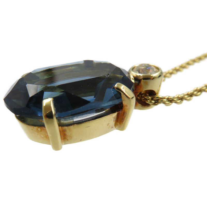 Christian Dior Colored Stone Metal Blue Gold Necklace 0093 — view 6