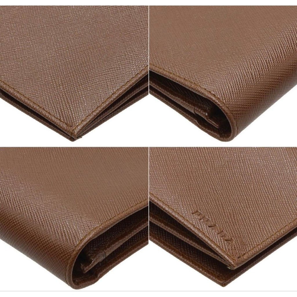 Prada Sapphire Leather Logo Bifold Long Wallet — view 4