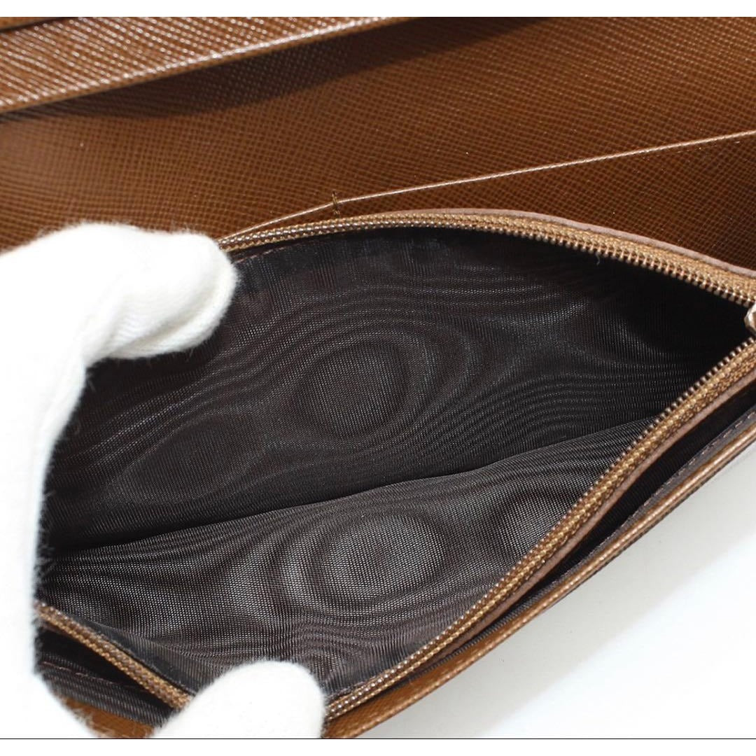 Prada Sapphire Leather Logo Bifold Long Wallet — view 6