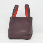 Hermes Picotin Lock PM 18 Eclat Handbag Purun Orange Poppy Taurillon — view 3