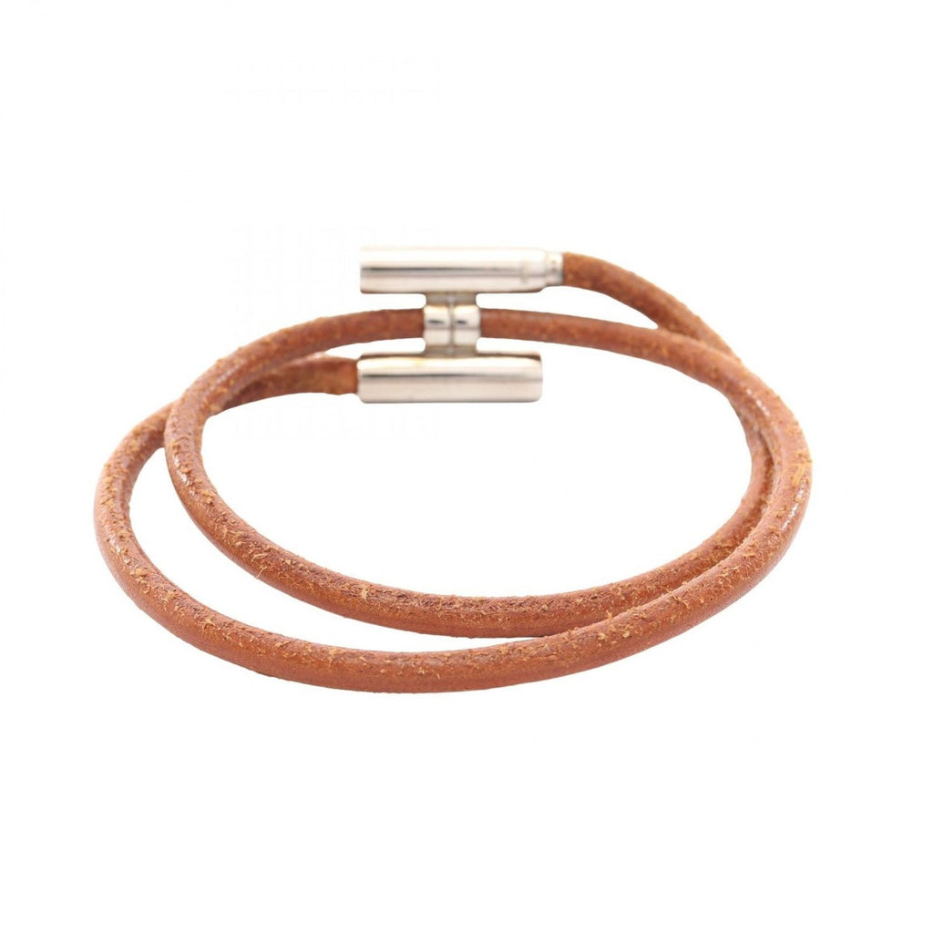 Hermes Bracelet Tourni Tresse Stainless Steel Leather B — view 2