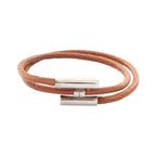 Hermes Bracelet Tourni Tresse Stainless Steel Leather B