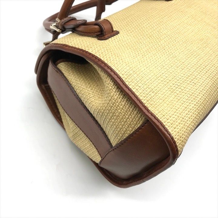 Celine Raffia Straw Hand Boston Bag Beige — view 5
