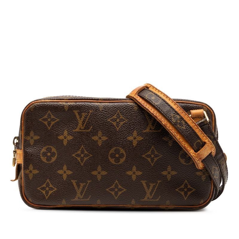 Louis Vuitton Monogram Pochette Marli Bandouliere Crossbody Shoulder Bag Brown