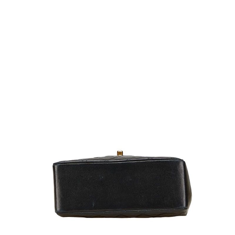 Chanel Quilted Handbag Top Handle Black Lambskin — view 3