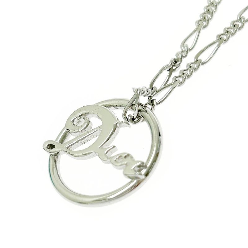 Christian Dior Logo Circle Necklace Silver — view 4