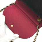 Chanel CC Logo Half Moon Velour Push Lock Chain Shoulder Bag Black — view 7