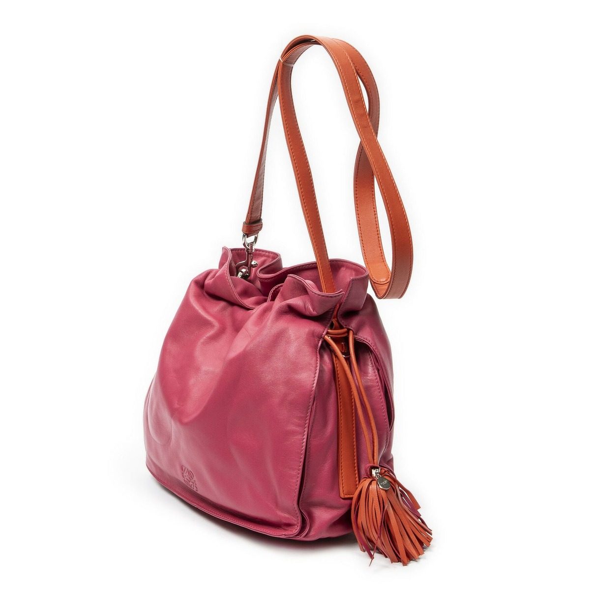 Loewe Bicolor Tassel Flamenco Pink Orange Calfskin Leather Messenger Bag — view 2