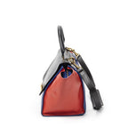 Celine Small Tricolor Trapeze Blue Red Black Calfskin Leather Shoulder Bag — view 3