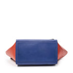 Celine Small Tricolor Trapeze Blue Red Black Calfskin Leather Shoulder Bag — view 6