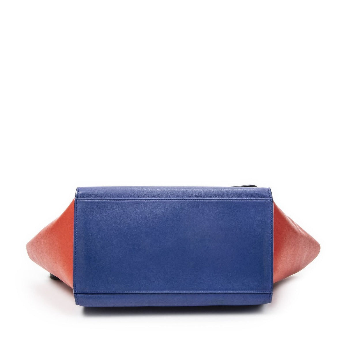 Celine Small Tricolor Trapeze Blue Red Black Calfskin Leather Shoulder Bag — view 6