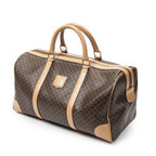 Celine Vintage Travel Boston Brown Tan Macadam Canvas Shoulder Bag — view 2