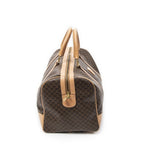 Celine Vintage Travel Boston Brown Tan Macadam Canvas Shoulder Bag — view 4
