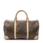 Celine Vintage Travel Boston Brown Tan Macadam Canvas Shoulder Bag — view 5