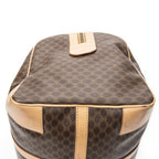 Celine Vintage Travel Boston Brown Tan Macadam Canvas Shoulder Bag — view 8