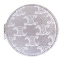 Celine Triomphe Leather Silver Coin Case 0117