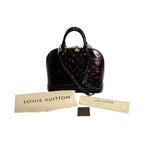 Louis Vuitton Vernis Handbag Alma PM Wine Red
