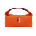 Hermes Brid A Black PM H Pavillon Handbag Orange Silver Hardware