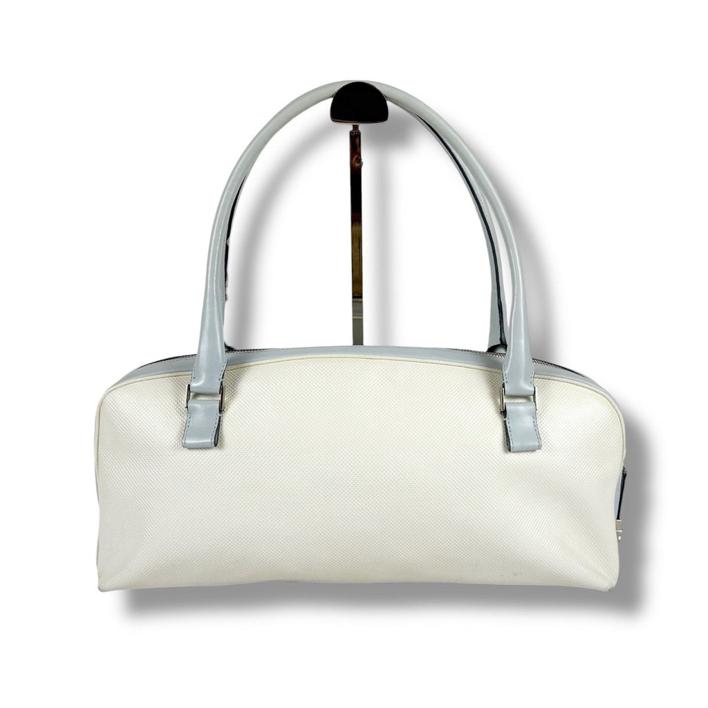 Bottega Veneta Marco Polo Bowling Bag Satchel White Light Blue Bluewhite — view 2
