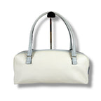 Bottega Veneta Marco Polo Bowling Bag Satchel White Light Blue Bluewhite — view 2