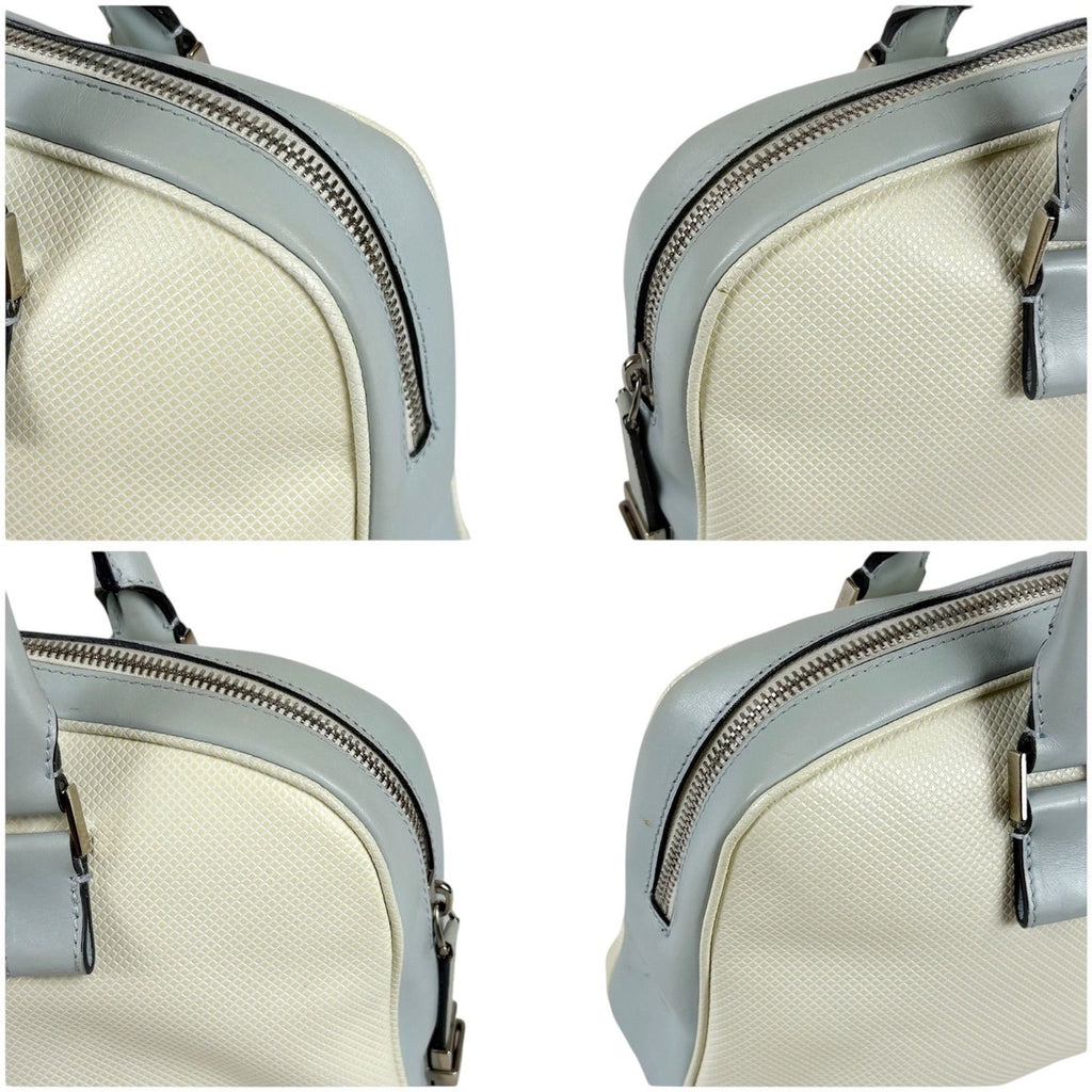 Bottega Veneta Marco Polo Bowling Bag Satchel White Light Blue Bluewhite — view 4