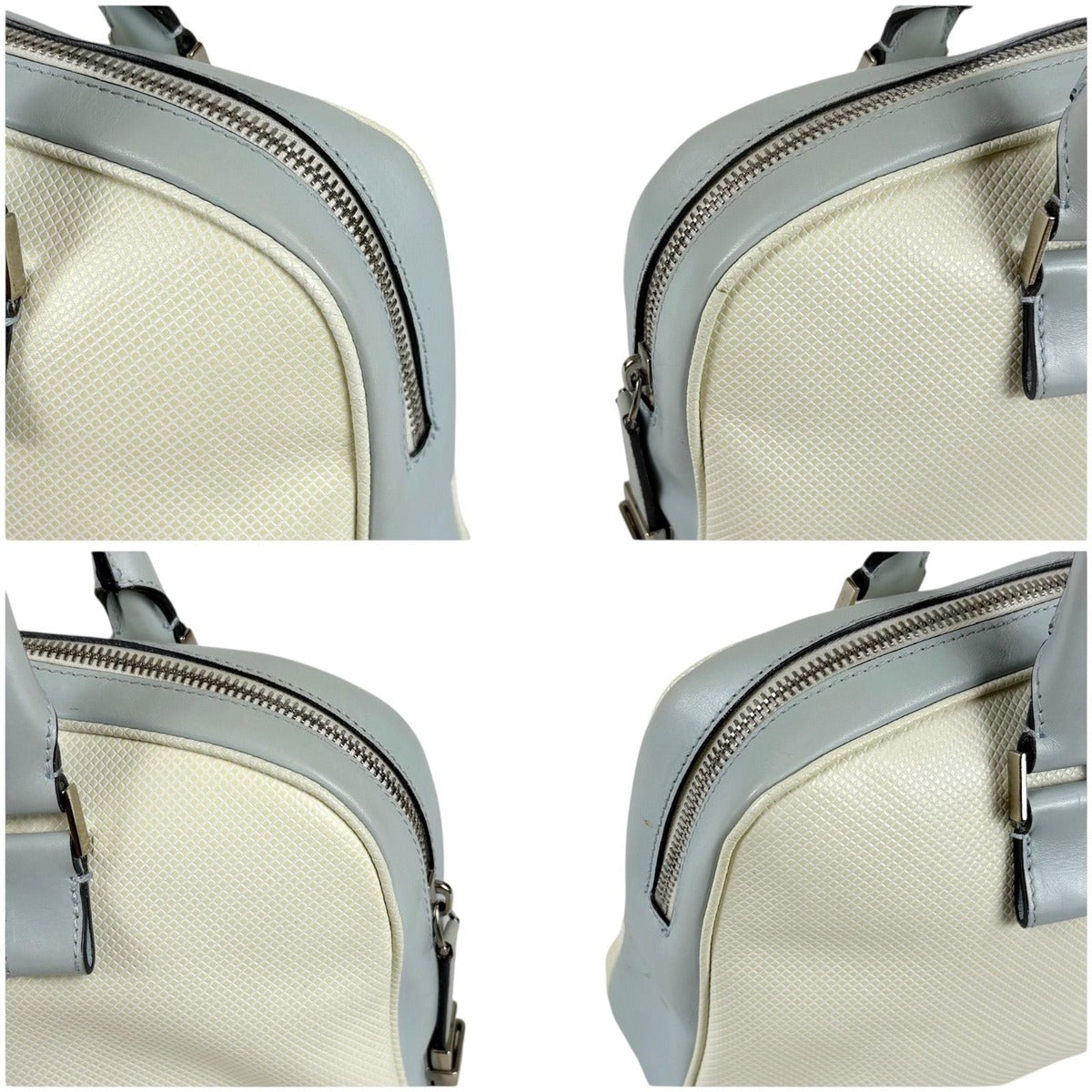 Bottega Veneta Marco Polo Bowling Bag Satchel White Light Blue Bluewhite — view 4