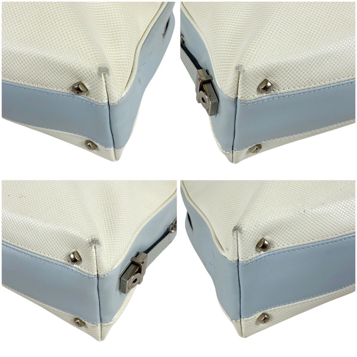 Bottega Veneta Marco Polo Bowling Bag Satchel White Light Blue Bluewhite — view 5