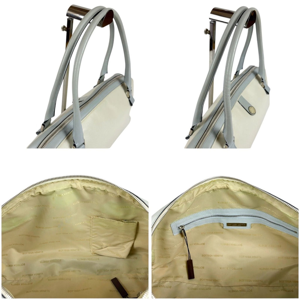 Bottega Veneta Marco Polo Bowling Bag Satchel White Light Blue Bluewhite — view 6