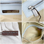 Bottega Veneta Marco Polo Bowling Bag Satchel White Light Blue Bluewhite — view 9