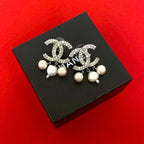 Chanel Coco Mark Motif Plated Rhinestone Faux Pearl 17BK
