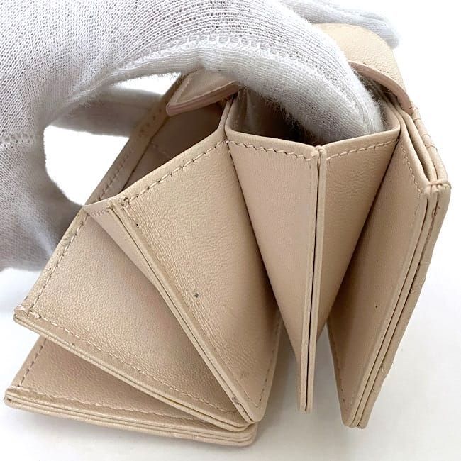 Christian Dior Card Case Beige Lady Cannage — view 9