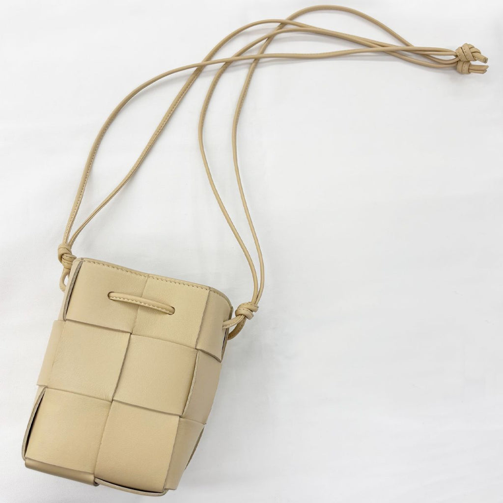 Bottega Veneta Shoulder Cassette Mini Crossbody Bucket Bag Ivory — view 2