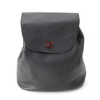 Chanel Leather CC Logo Tortie Shell Turnlock Backpack Black