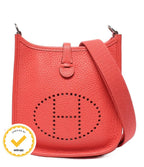 Hermes Shoulder Bag Silver Crossbody Taurillon Clemence Evelyne TPM
