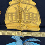 Hermes Scarf Silk Carre 90 le Geographe Geographer Black — view 7
