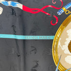 Hermes Scarf Silk Carre 90 le Geographe Geographer Black — view 8