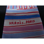 Hermes Reil Dete Twilly Silk Ribbon Scarf Pink Multicolor — view 4