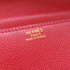 Hermes Courchevel Red Gold Hardware 00 Vintage Clutch Bag 0225 — view 5