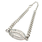 Christian Dior Plate Shape Atelier Logo Metal Silver Chain Bracelet 0102