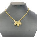 Christian Dior GP Rhinestone Flower Motif Necklace Gold